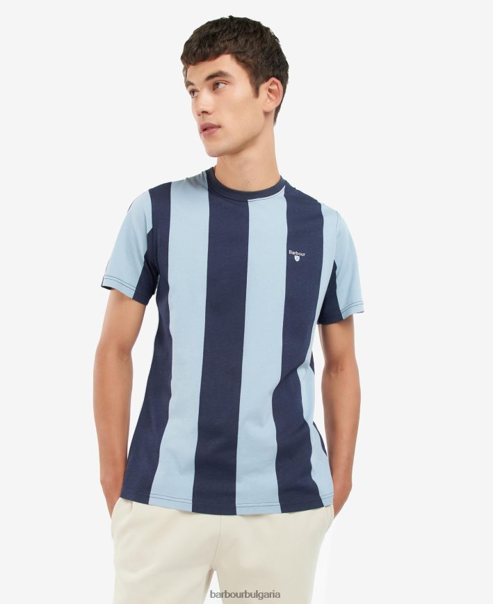 розова сол раирана тениска Osborne 4FN2BH945 мъже Barbour облекло