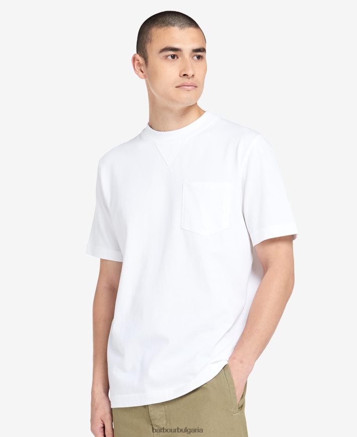 избелена маслина тениска с джоб на Williams 4FN2BH958 мъже Barbour облекло