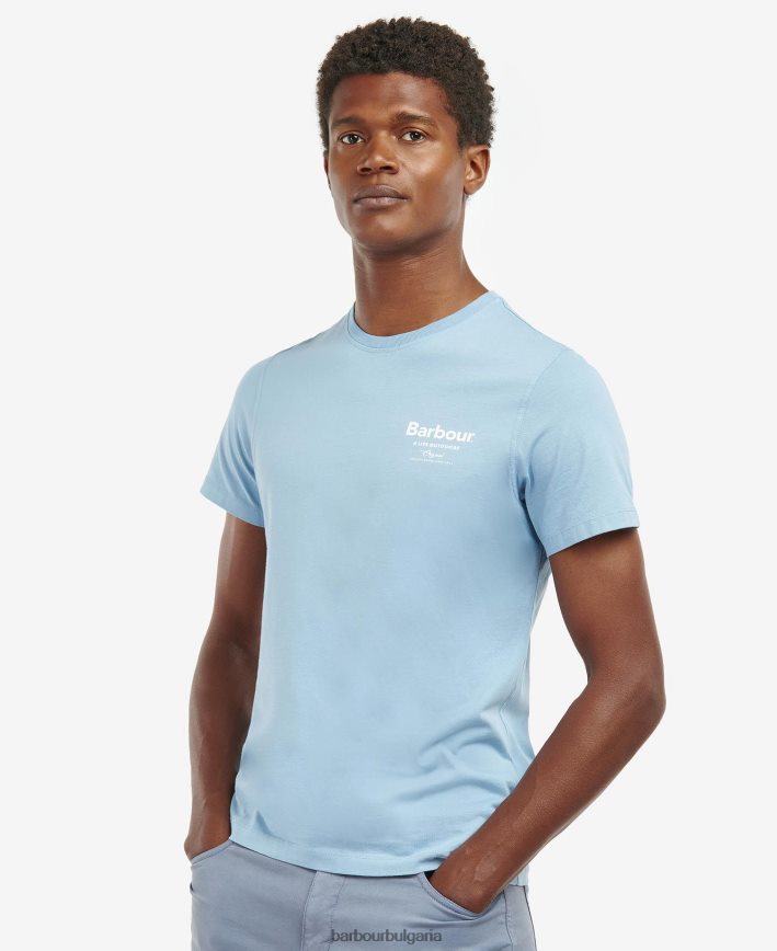 избелена маслина тениска с графичен принт satley 4FN2BH904 мъже Barbour облекло