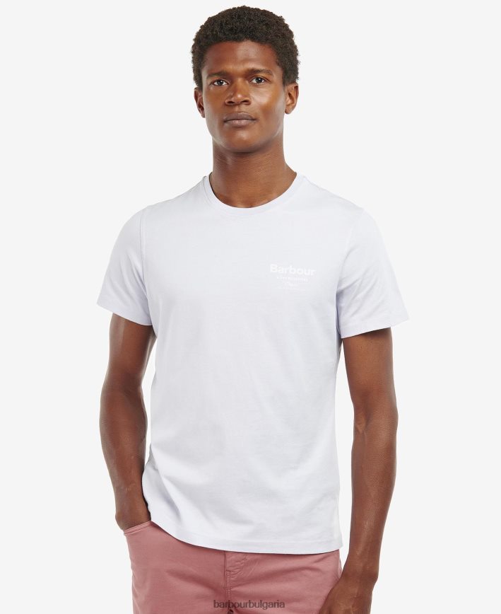 избелена маслина тениска с графичен принт satley 4FN2BH964 мъже Barbour облекло