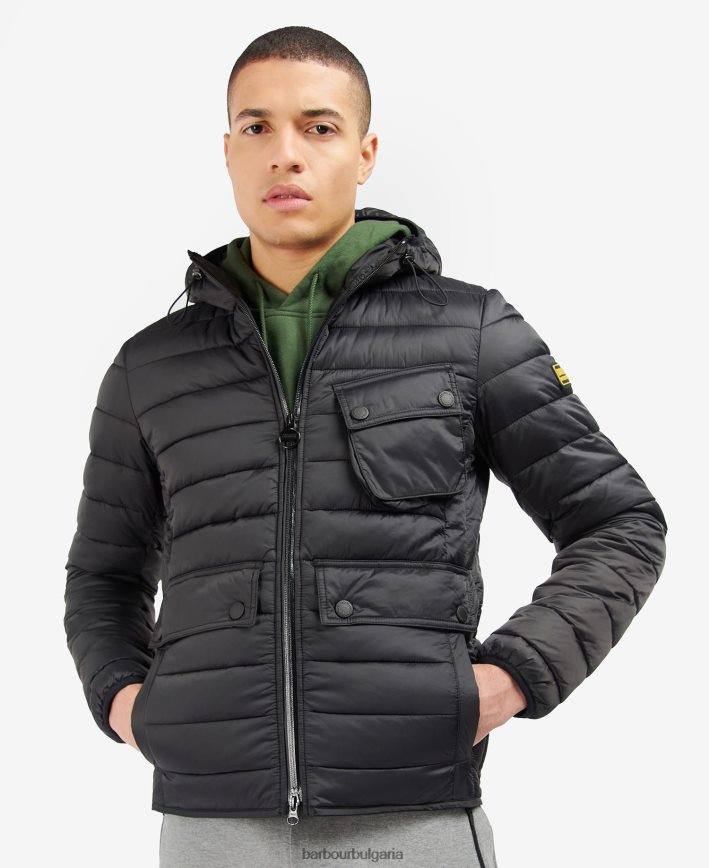 мъдрец ватирано яке с качулка racer ouston 4FN2BH101 мъже Barbour облекло