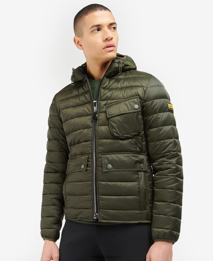 мъдрец ватирано яке с качулка racer ouston 4FN2BH115 мъже Barbour облекло