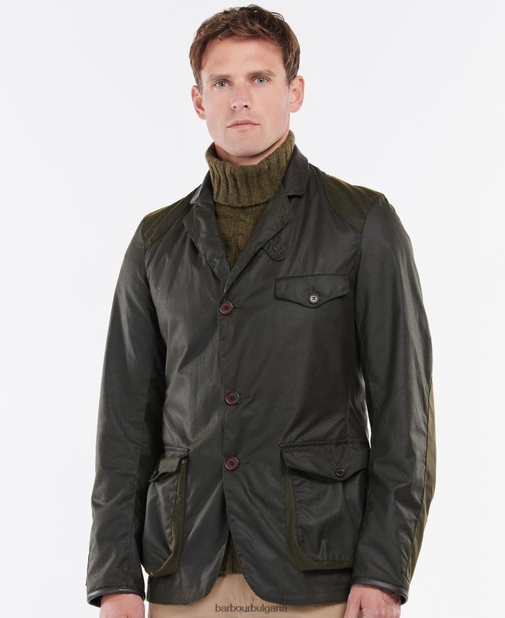 маслина beacon спортно восъчно яке 4FN2BH28 мъже Barbour облекло