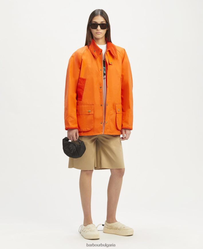 горещо розово восъчно яке malik bedale 4FN2BH70 мъже Palm Angels x Barbour облекло