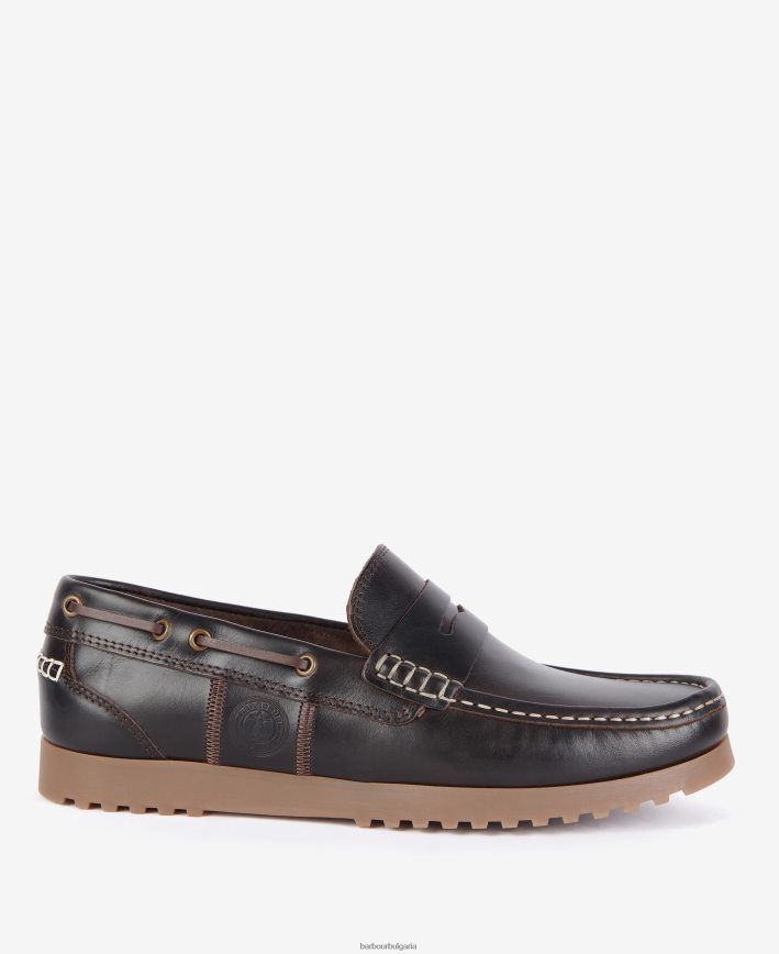 шоколад обувки за фарватерна лодка 4FN2BH1336 мъже Barbour обувки