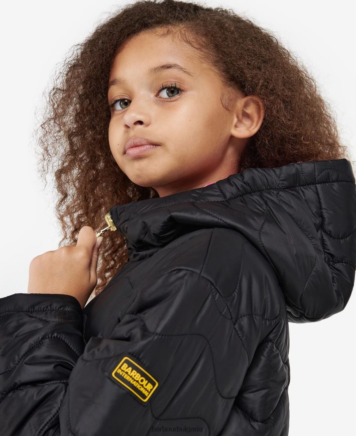 глициния/палмово зелено двустранно ватирано яке fenway 4FN2BH2550 момичета Barbour облекло